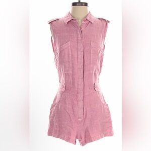 Young Fabulous & Broke Hudson Romper Sz Large Pink Linen Blend NWT YFB